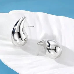 FIMBUL Silver-Plated Teardrop Shaped Studs Earrings image 5
