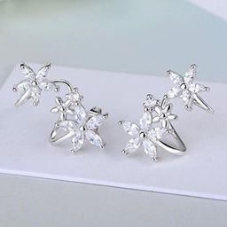 Designs & You Silver Plated American Diamond Studded Star Shaped Earcuffs image 4