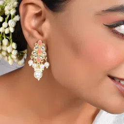 AQUASTREET Gold-Plated Enamel Simple Stud Traditional Earrings-47