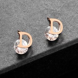 Jewels Galaxy Rose Gold-Plated CZ-Studded Contemporary Studs Earrings image 4
