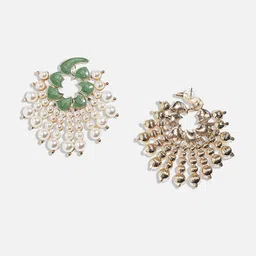 SOHI Gold-Plated Circular Shaped Stud Earrings image 3