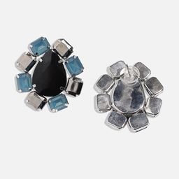SOHI Silver-Plated Circular Shaped Stud Earrings image 3