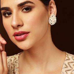 Rubans Gold-Plated Teardrop Shaped Studs Earrings-19