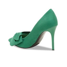 Flat n Heels Suede Block Pumps with Bows image 4