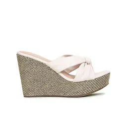 VALIOSAA Cream-Coloured Wedge Heels image 5