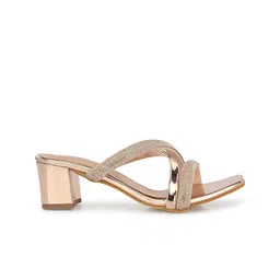 CLOG LONDON Embellished Cross Strap Open Toe Block Heels image 5