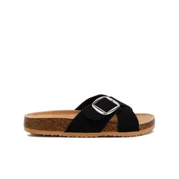 London Rag Open Toe Flats with Buckles image 2