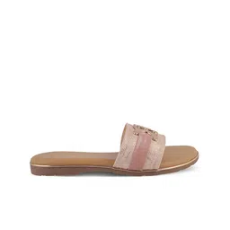Tresmode Textured Open Toe Flats With Buckles image 4