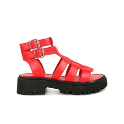 London Rag Open Toe Platform Heels With Double Buckle Closure image 3