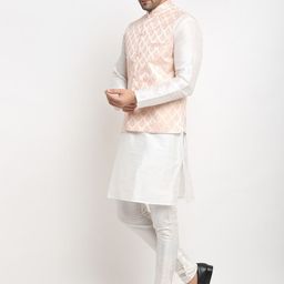 Kaifoo Men Multicoloured Kurta with Churidar & Nehru Jacket image 2