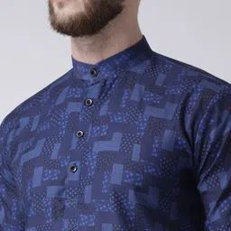 Hangup Men Printed Kurta & Churidar With Nehru Jacket image 3