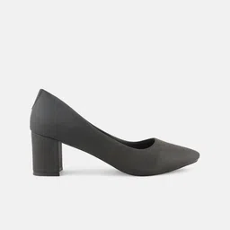 Mast & Harbour Black Textured Pointed Toe Block heels image 4