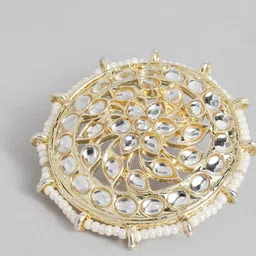 Peora Gold-Plated Kundan Circular Studs image 3