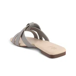 Tresmode Textured Open Toe Flats image 3