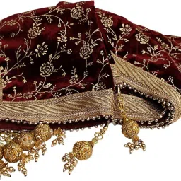 Velvet Self Design White Men Dupatta-image-46