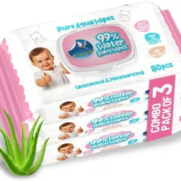 Natural Care 99% Water Based Wipes with Aloe Vera and Vitamins ( Pack of 3 (-image-71