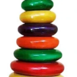 Playtime with Our Vibrant Multi-Color Wooden Stacking 10 Ring Set(PACK- 1)Pack!-image-78
