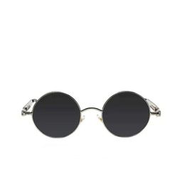 Creature Unisex Round Sunglasses with UV Protected Lens SUN-079-SLV-BLK image 2