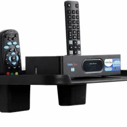 Set Top Box Stand with 2 Remote Holder Wall Mount Setup Stand/WiFi Router Stand Plastic Wall Shelf-image-62
