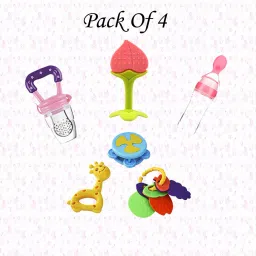 Rattles Toys (Set of 3) with One Teether and Nibbler and Feeder Rattle-22