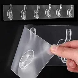 Wall Hooks Hanger for Hanging Clothes Self Adhesive Magic Sticker Home Kitchen Hook Rail 6-image-108