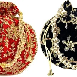 athizay Women Red, Black Potli-picture-48
