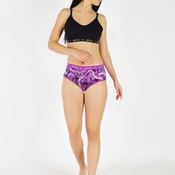 GOTO Printed Hipster Briefs Nylon Print Outer elastic hipister purpl image 5