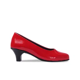 FASHIMO Red Printed Block Pumps with Bows image 3
