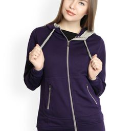 Belle Fille Women Purple Hooded Relaxed Fit Sweatshirt-image-27