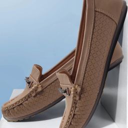 Textured Loafers with Metal Bit – Casual Comfort Slip-On Flats Loafers For Women-image-3