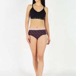 GOTO Printed Hipster Briefs Nylon Print Outer elastic hipister Bpink image 4