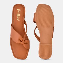 GLAMZKART Knotted Strap Open Toe Flats image 3