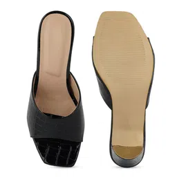 SAPATOS Textured Open Toe Block Heels image 5
