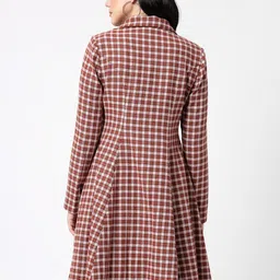 Owncraft Checked Wool Single-Breasted Knee Length Overcoat image 5