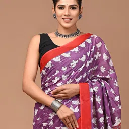 shivanya  handicrafts Shivanya Handicrafts Pure Cotton Block Print Saree image 2