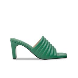 Jove Green Embellished PU Block Mules with Bows image 5