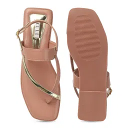 ELLE Open One Toe Flats With Buckle Closure image 4