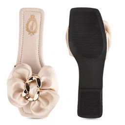 Shoetopia Suede Open Toe Flats With Embellished Bows image 5