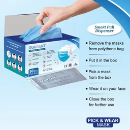 QUARANT 100-Pcs 3 Ply Anti Pollution Disposable Face Mask image 4