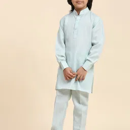 Pro-Ethic STYLE DEVELOPER Boys Regular Cotton Kurta with Pyjamas With Nehru jacket image 5