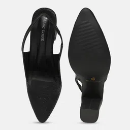 Marc Loire Textured Pointed Toe Block Heeled Pumps image 3