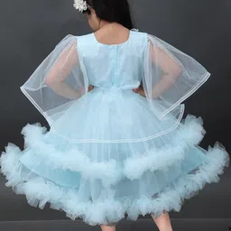 BAESD Cape Sleeve Net A-Line Dress image 4