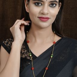 Silvermerc Designs Women Gold-Toned & Green Layered Necklace-image-51