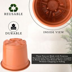 Kuber Industries 8Pc Red & Orange Colored Lightweight Planters image 4