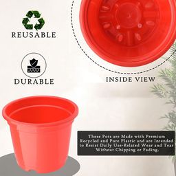 Kuber Industries Set Of 5 Red Planter With Pot image 4