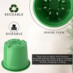 Kuber Industries 10 Pcs Red & Green Lightweight Planters image 4