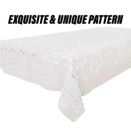 Kuber Industries White Cashew Design Rectangular 2-Seater Table Cover image 4
