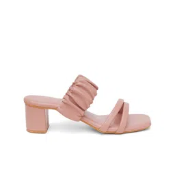 HEELSNFEELS Textured Open Toe Block heels image 4