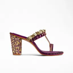 Signature Sole Ethnic Embelllished Block Heels image 4