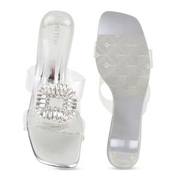 Metro Embellished Open Block Heels image 3